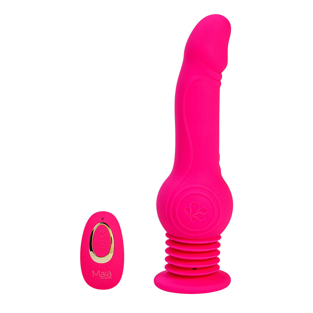 Maia Tegan Pink 23.6 Cm Usb Rechargeable Jumping Vibrating Dong With Remote
