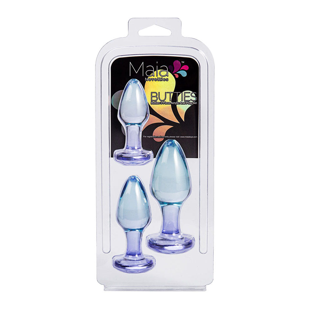 Maia Butties Clear Butt Plugs Set Of 3 Sizes