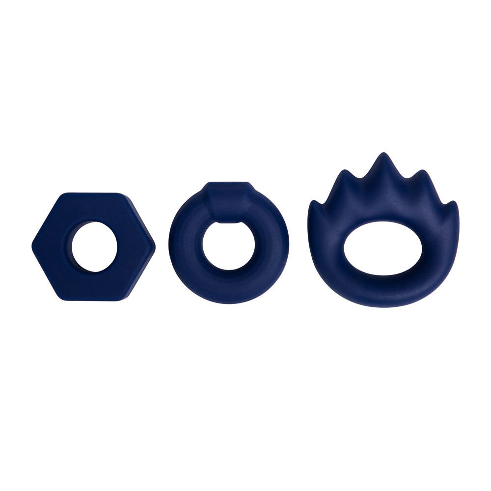 Maia Lonzo Blue Silicone Cock Rings Set Of 3