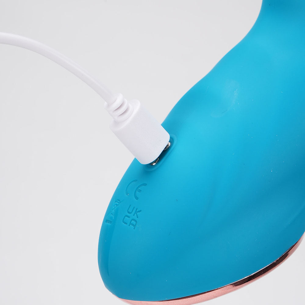 Maia Kennedi Blue 23.5 Cm Usb Rechargeable Triple Stimulating Vibrator