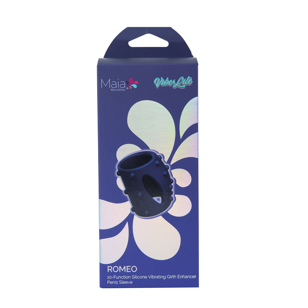 Maia Romeo Blue Blue Usb Rechargeable Vibrating Girth Enhancer Sleeve
