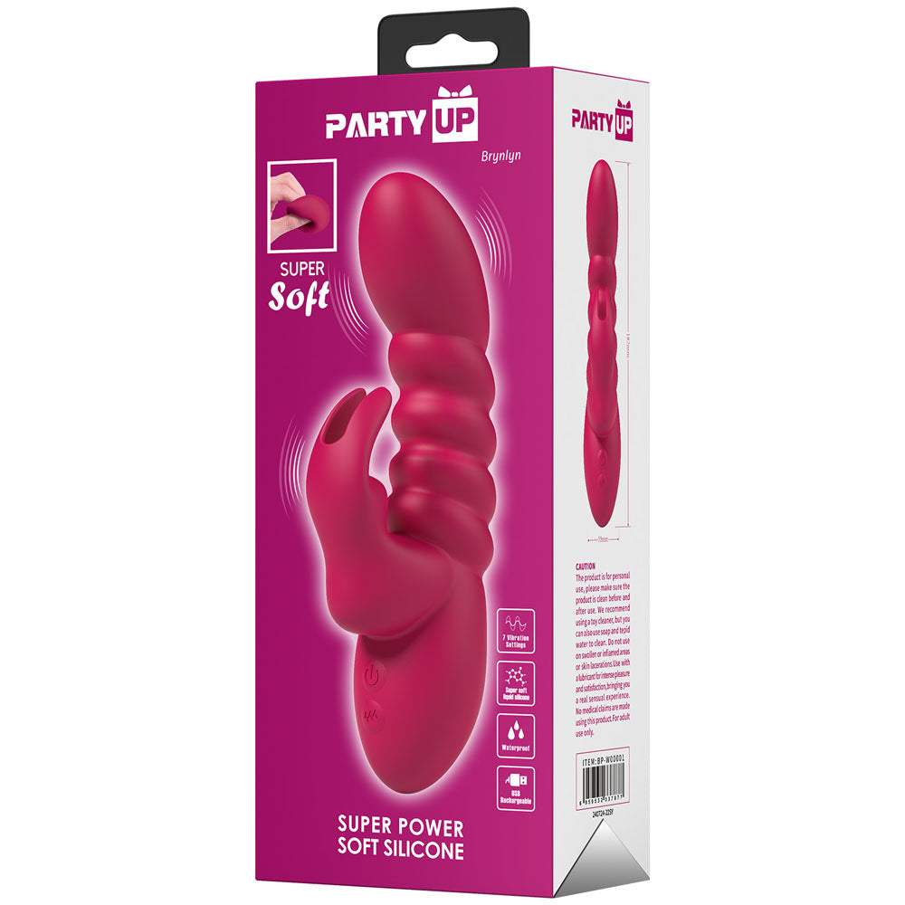 Party Up Brynlyn Pink Pink 18.2 Cm Usb Rechargeable Rabbit Vibrator