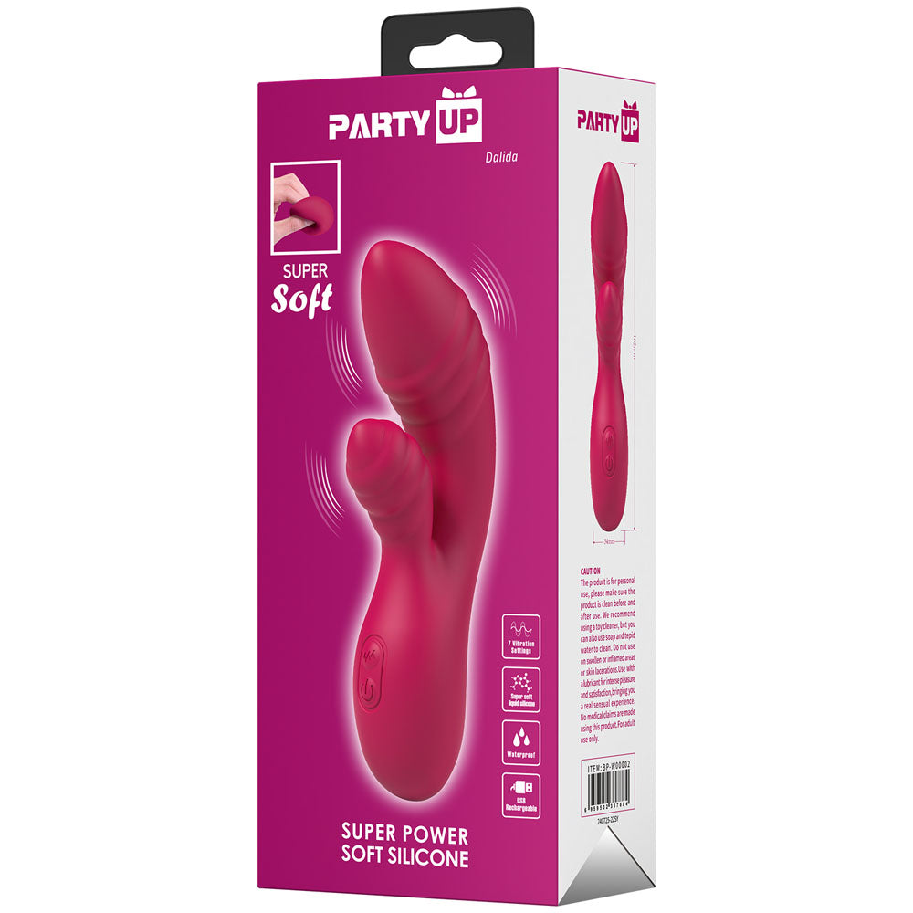 Party Up Dalida Pink Pink 16.2 Cm Usb Rechargeable Rabbit Vibrator