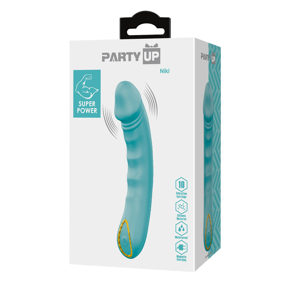 Party Up Niki Teal Teal 15.4 Cm Usb Rechargeable Vibrator