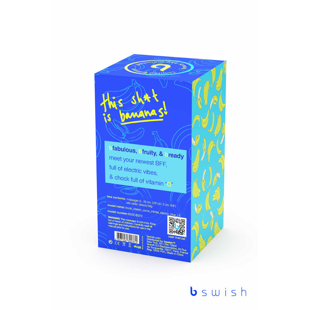 Bcute Curve Infinite Classic Limited Edition Electric Blue Electric Blue 10 Cm Usb Rechargeable Vibrator With Limited Edition Storage Case