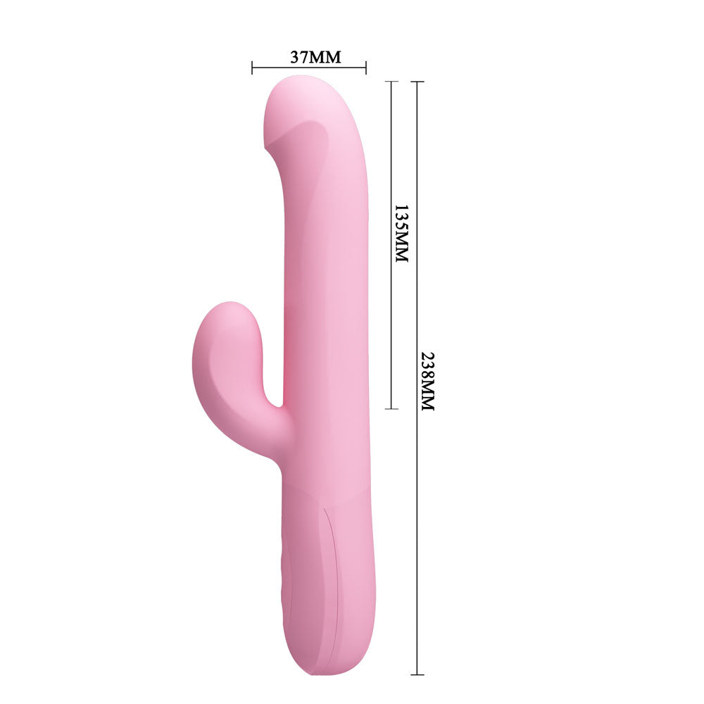 Party Up Dean Wavy Rotation Vibe Pink Pink 23.8 Cm Usb Rechargeable Rotating Rabbit Vibrator