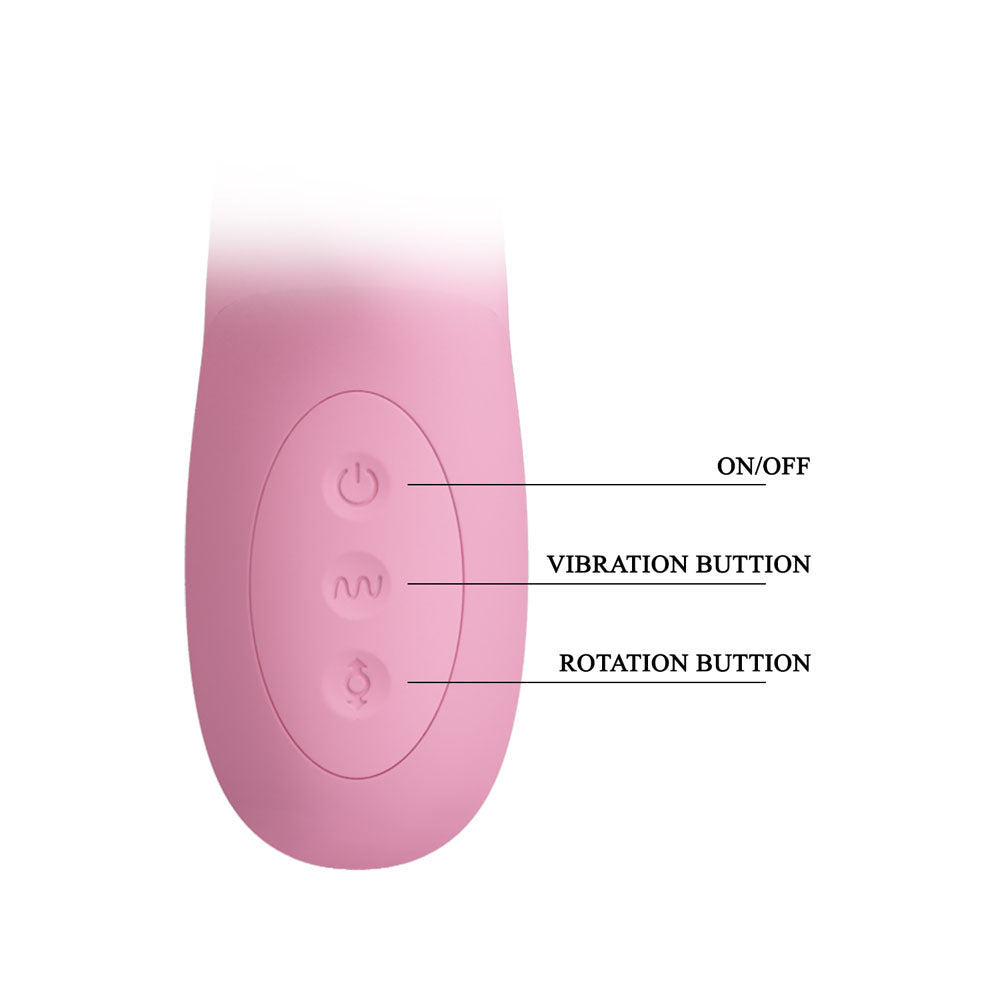 Party Up Dean Wavy Rotation Vibe Pink Pink 23.8 Cm Usb Rechargeable Rotating Rabbit Vibrator