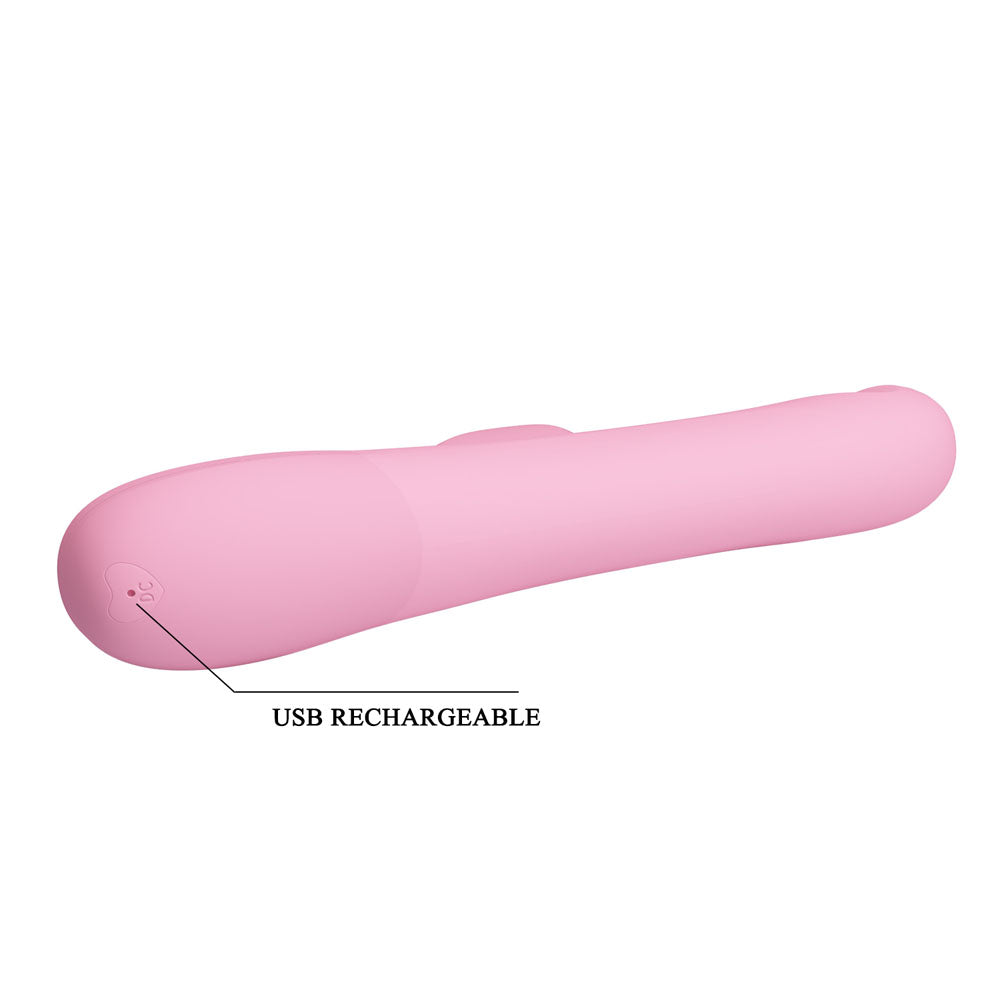 Party Up Dean Wavy Rotation Vibe Pink Pink 23.8 Cm Usb Rechargeable Rotating Rabbit Vibrator
