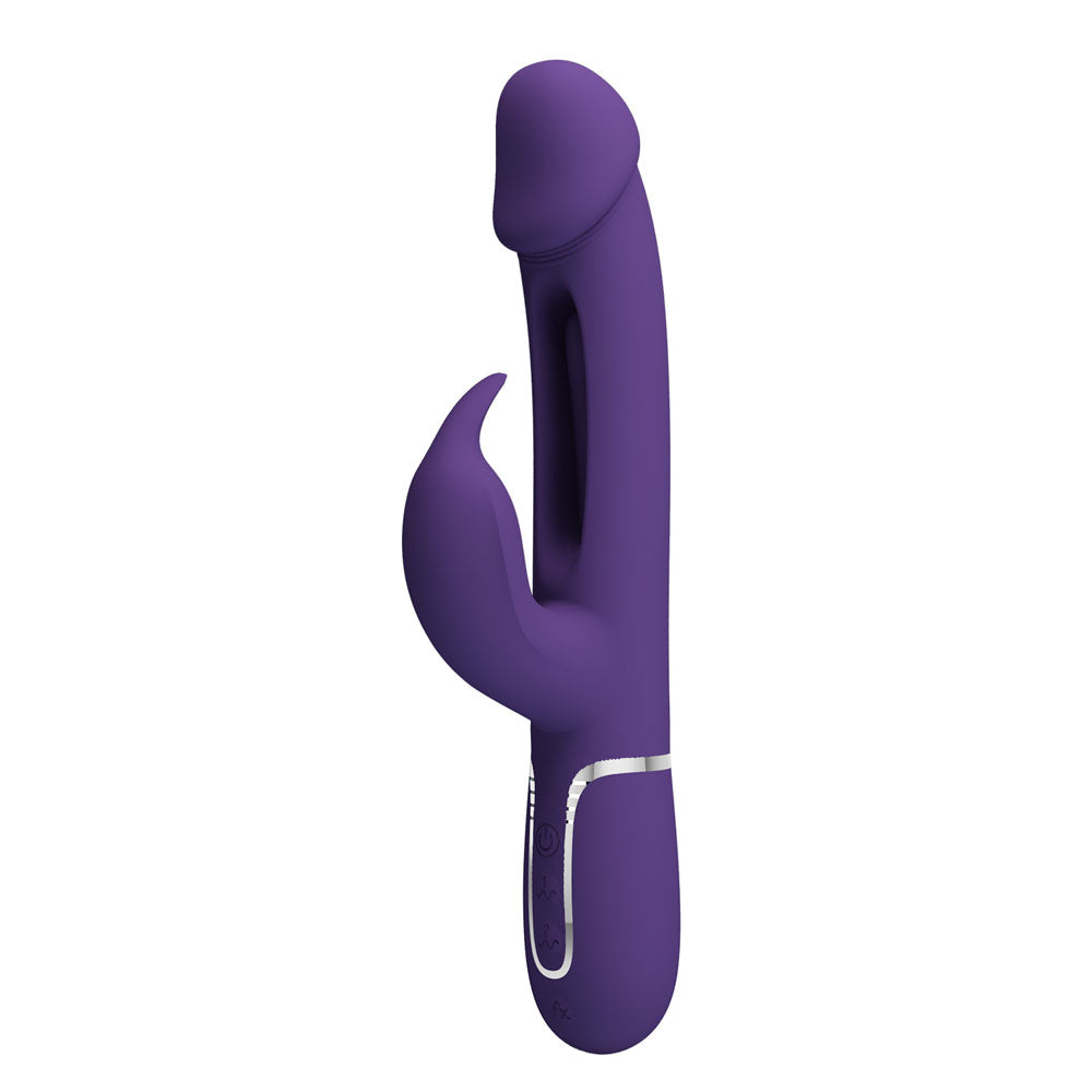 Party Up David Swinging Vibe Purple Purple 23.2 Cm Usb Rechargeable Rabbit Vibrator With Flicking Arm