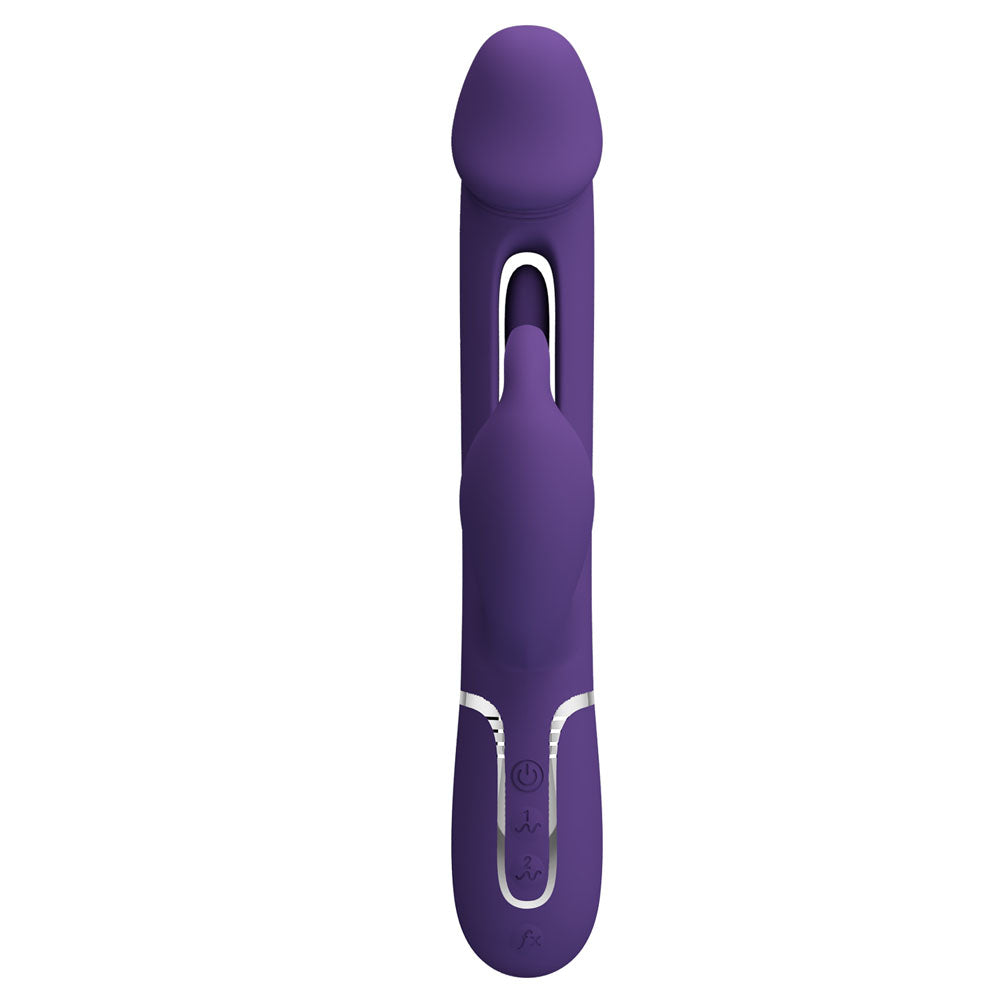 Party Up David Swinging Vibe Purple Purple 23.2 Cm Usb Rechargeable Rabbit Vibrator With Flicking Arm