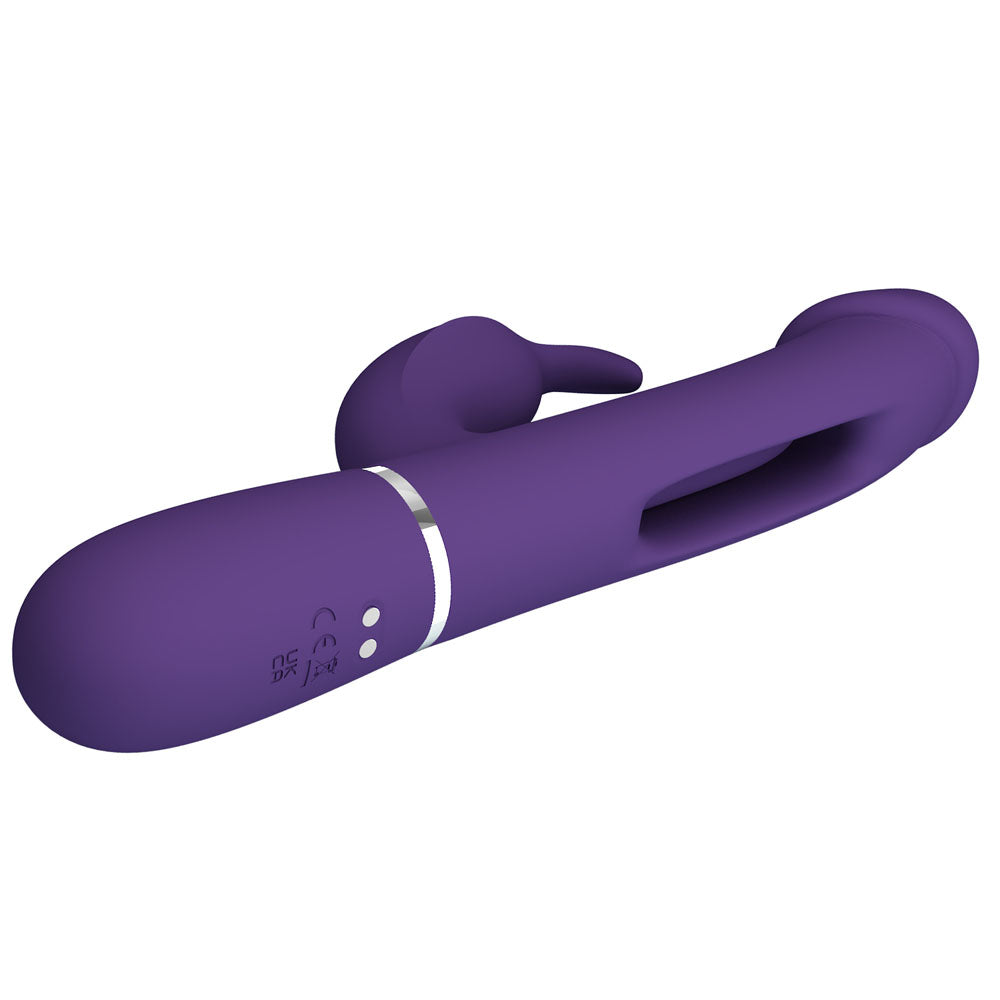 Party Up David Swinging Vibe Purple Purple 23.2 Cm Usb Rechargeable Rabbit Vibrator With Flicking Arm