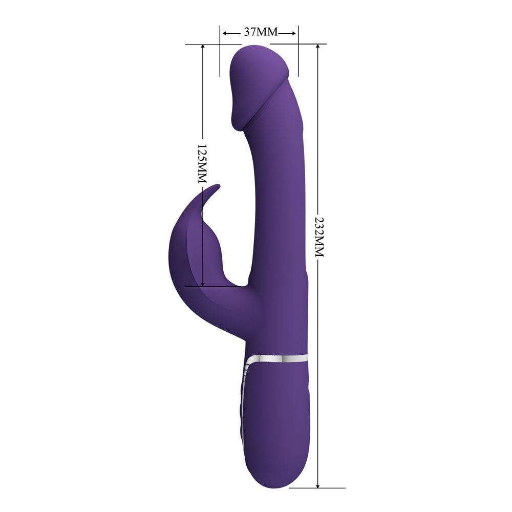 Party Up David Swinging Vibe Purple Purple 23.2 Cm Usb Rechargeable Rabbit Vibrator With Flicking Arm