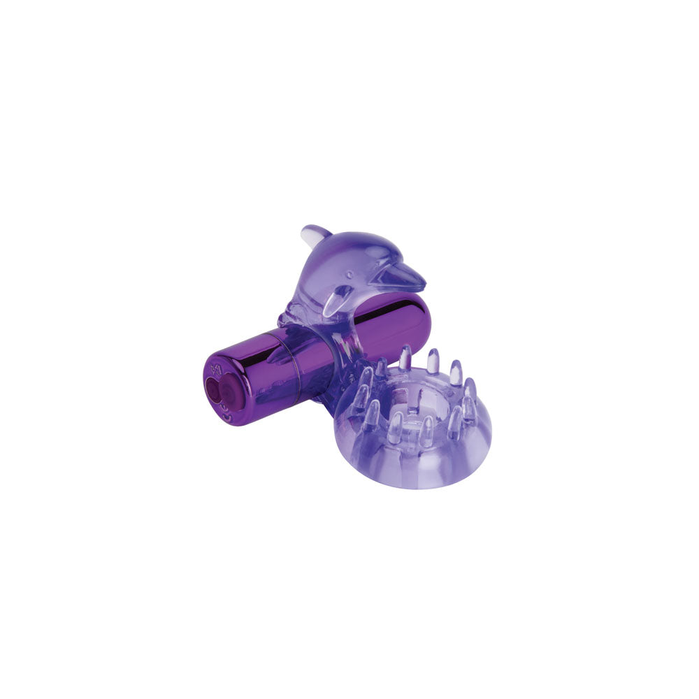 Bodywand Rechargeable Dolphin Ring With Clit Ticklers Purple Usb Rechargeable Vibrating Cock Ring