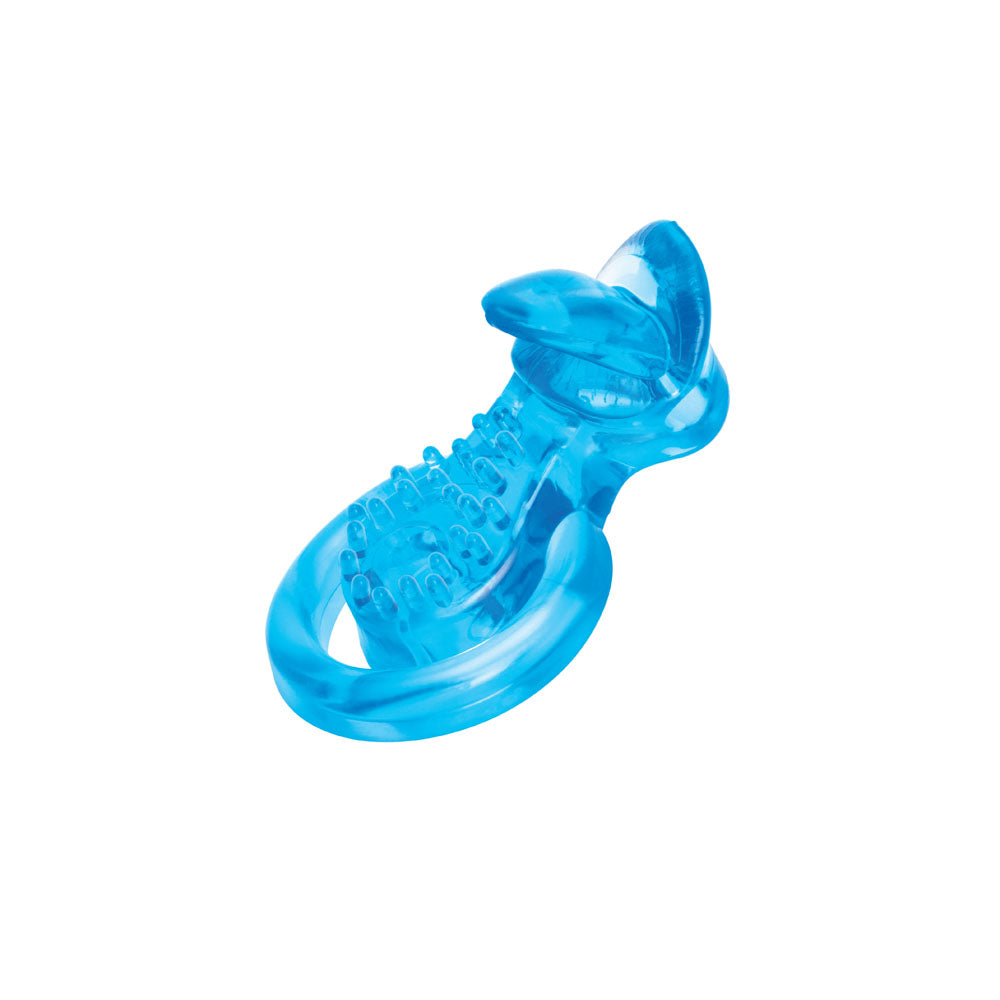 Bodywand Rechargeable Duo Ring With Clit Tickler Blue Usb Rechargeable Vibrating Cock Ring
