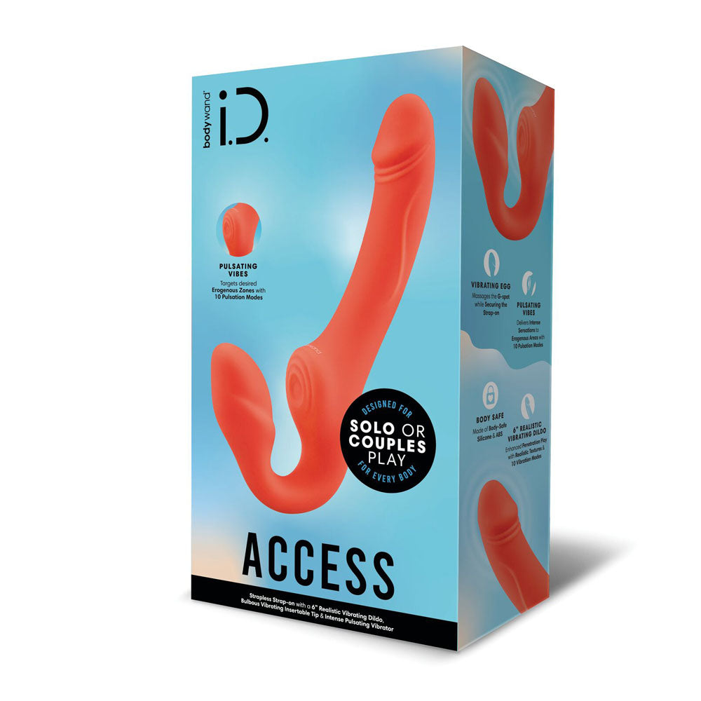 Bodywand Id Access Strapless Strap On Orange 15.2 Cm Usb Rechargeable Strapless Strap On