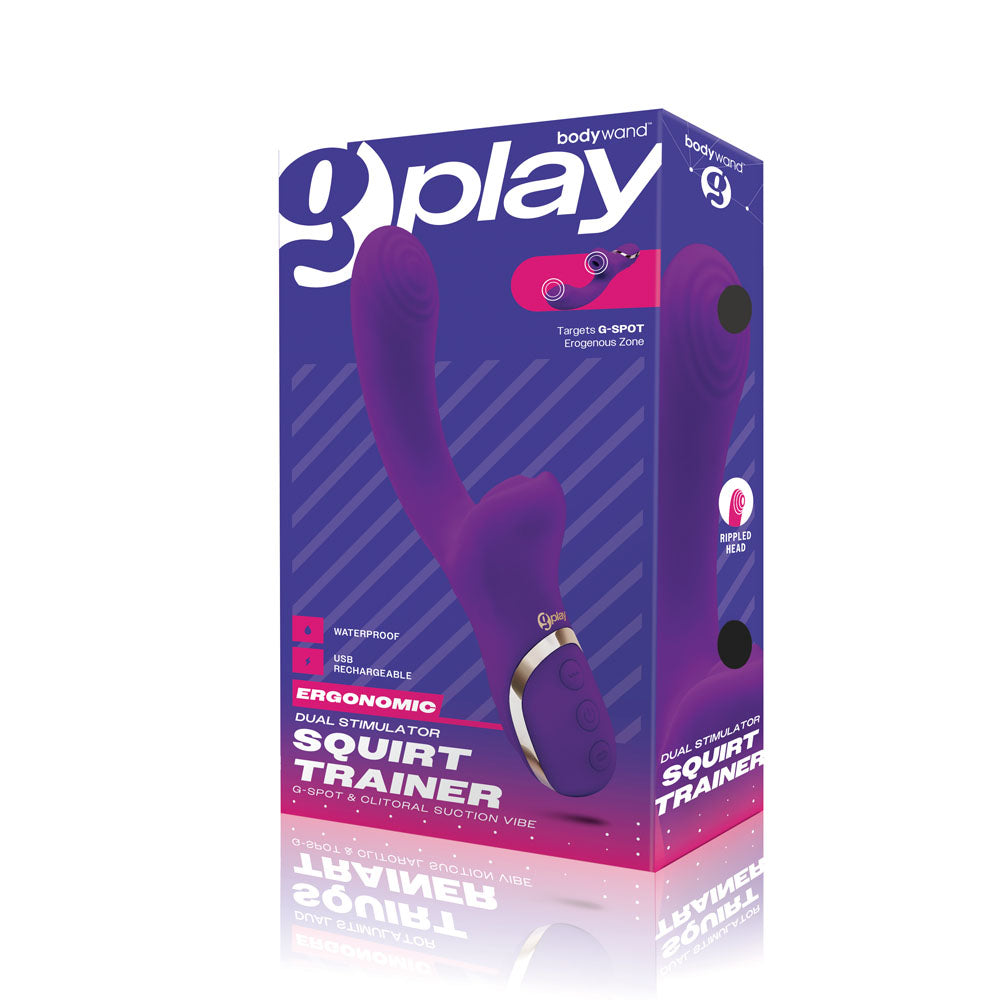 Bodywand G Play Dual Stimulator Squirt Trainer Purple 22 Cm Usb Rechargeable Rabbit Vibrator With Air Pulsation
