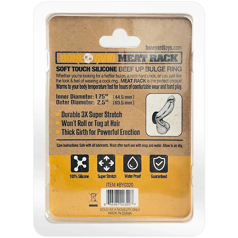 Boneyard Meat Rack Beef Up Bulge Ring Black Black 45 Mm Silicone Cock Ring