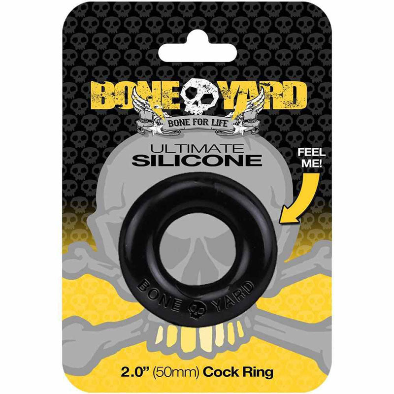 Boneyard Ultimate Silicone Ring Black Black 50mm Cock Ring