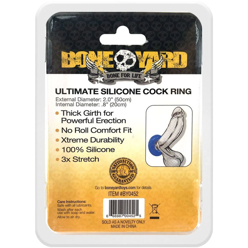 Boneyard Ultimate Silicone Cock Ring Blue Blue 50mm Cock Ring
