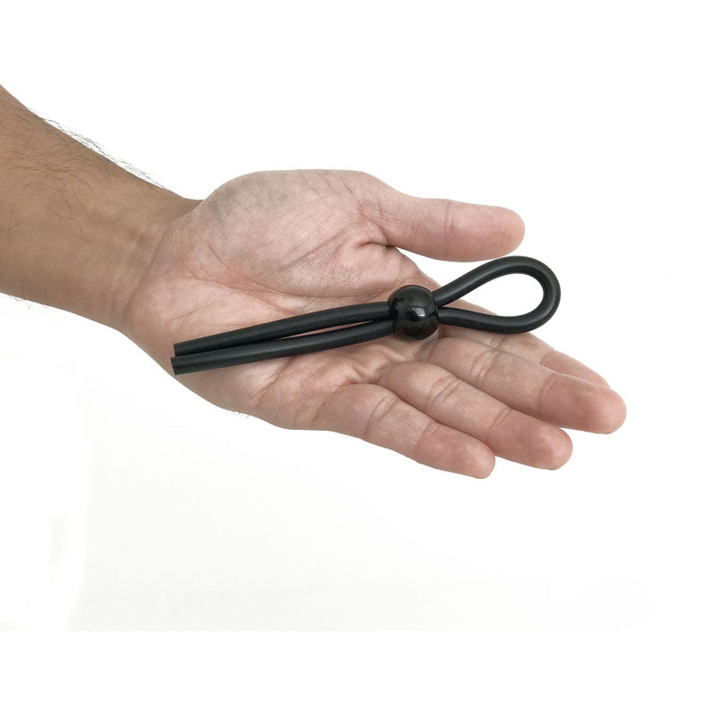 Boneyard Cock Leash Single Black Adjustable Cock Lasso Ring