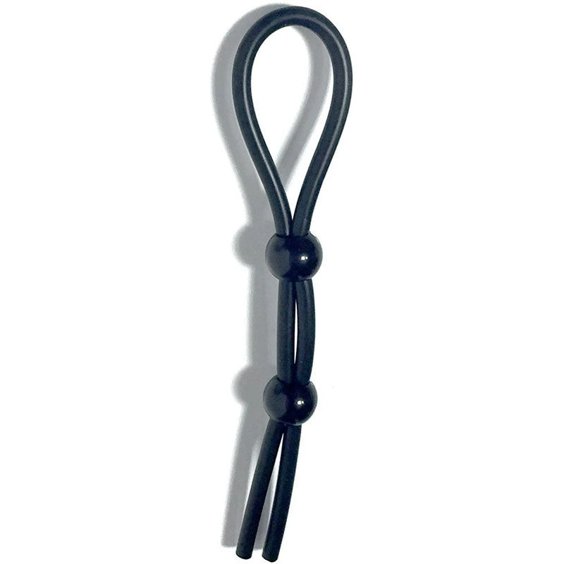 Boneyard Cock Leash Double Black Adjustable Cock Lasso Ring
