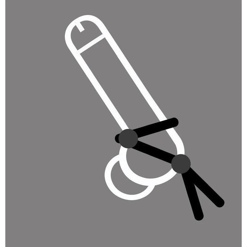 Boneyard Cock Leash Double Black Adjustable Cock Lasso Ring