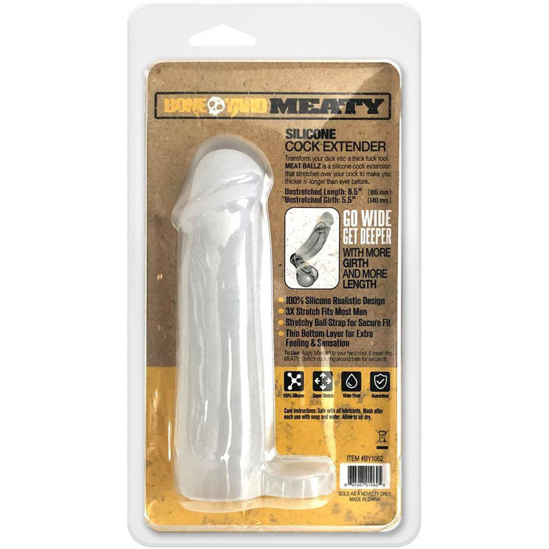 Boneyard Meaty Cock Extender Clear Clear Penis Extender Sleeve