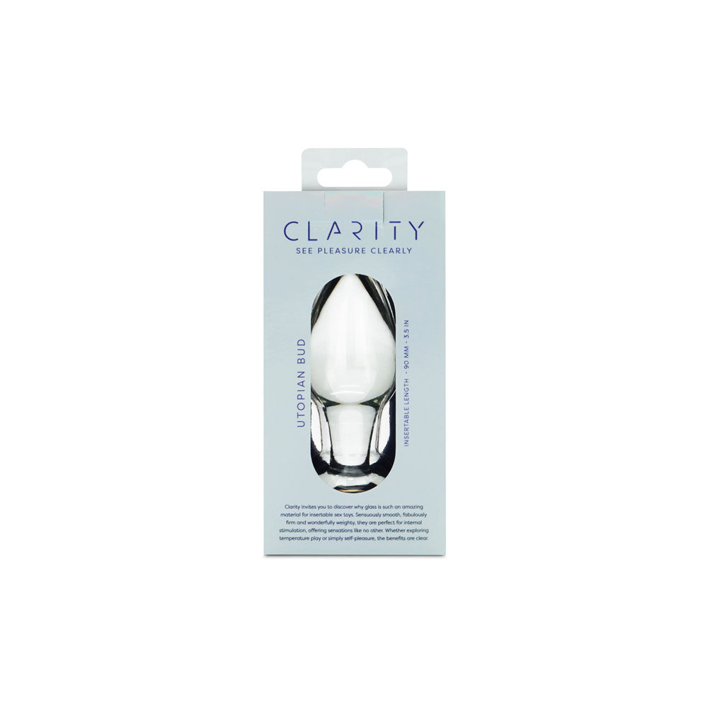 Clarity Utopian Bud Clear 8.9 Cm Glass Butt Plug