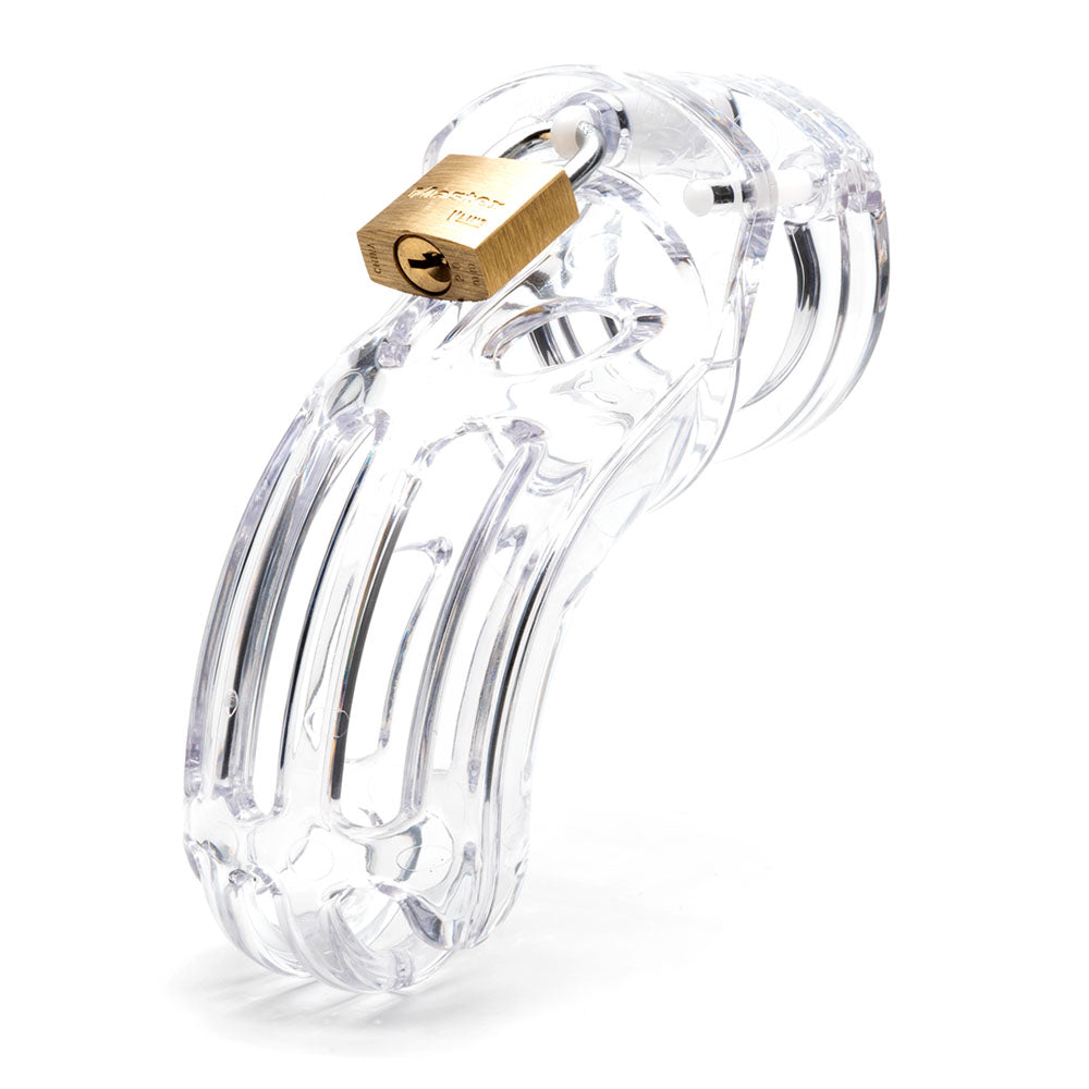 The Curve Chastity Cock Cage Kit Clear Clear 3.75 Inch Cock Cage Kit
