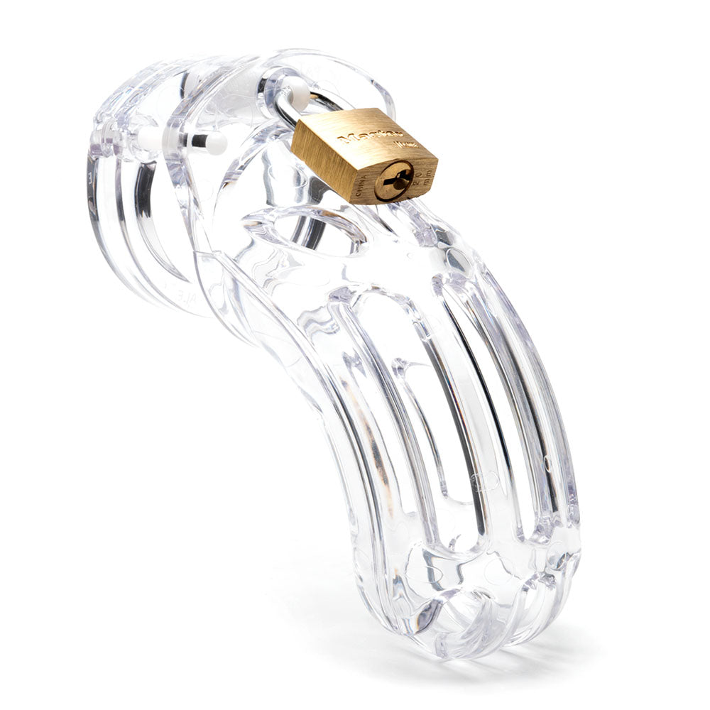 The Curve Chastity Cock Cage Kit Clear Clear 3.75 Inch Cock Cage Kit