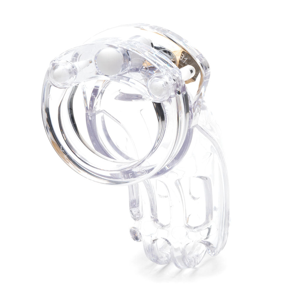 The Curve Chastity Cock Cage Kit Clear Clear 3.75 Inch Cock Cage Kit