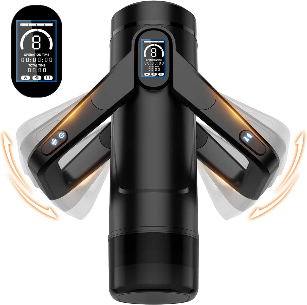 Cyber Skin The Wing Black Usb Rechargeable Thrusting & Massaging Auto Masturbator With Heater