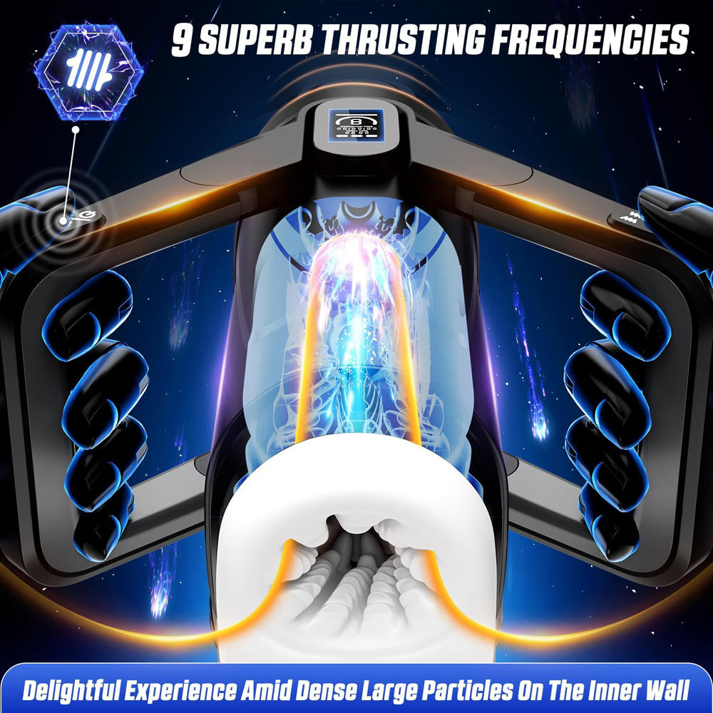 Cyber Skin The Wing Black Usb Rechargeable Thrusting & Massaging Auto Masturbator With Heater