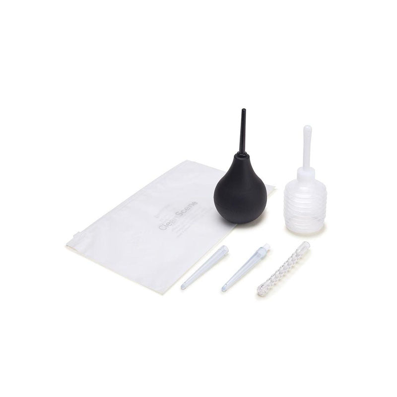 Clean Scene 7 Piece Anal Douche Set With Flexible Tip Head 225 Ml Capacity With Free Travel Douche Included