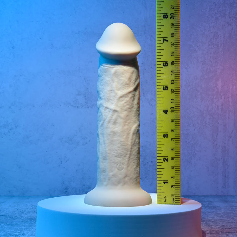 Evolved 7'' Girthy Vibrating Dong Light Flesh 17.8 Cm Usb Rechargeable Vibrating Dong