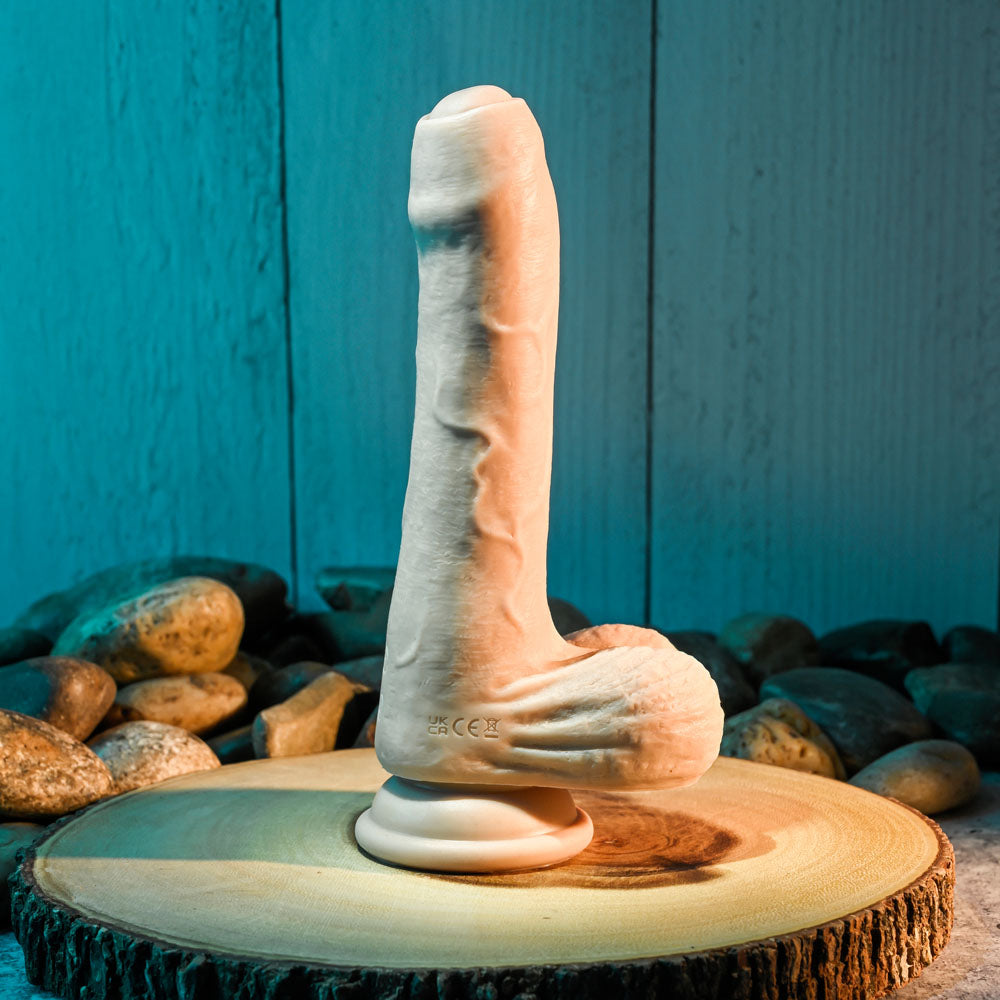 Evolved Peek A Boo Vibrating Dildo Light Flesh 20.3 Cm Usb Rechargeable Vibrating Uncut Dong