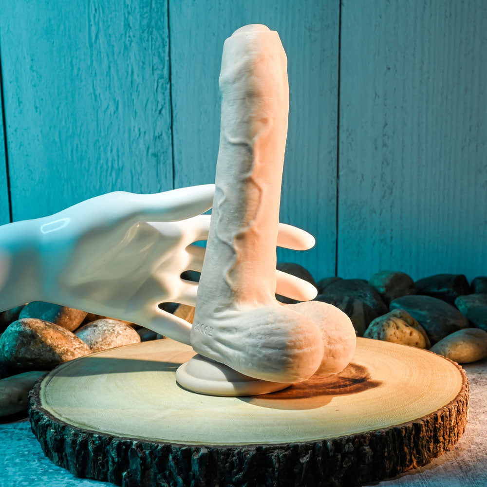 Evolved Peek A Boo Vibrating Dildo Light Flesh 20.3 Cm Usb Rechargeable Vibrating Uncut Dong