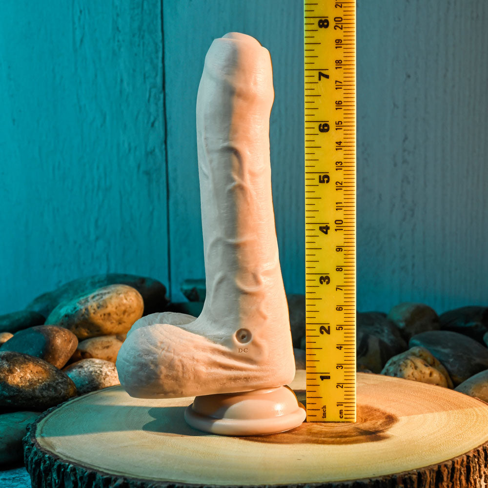 Evolved Peek A Boo Vibrating Dildo Light Flesh 20.3 Cm Usb Rechargeable Vibrating Uncut Dong