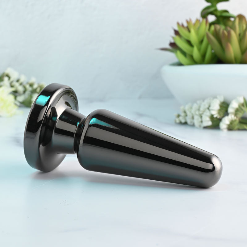 Evolved Advanced Metal Plug Black Chrome 13.8 Cm Usb Rechargeable Vibrating Butt Plug