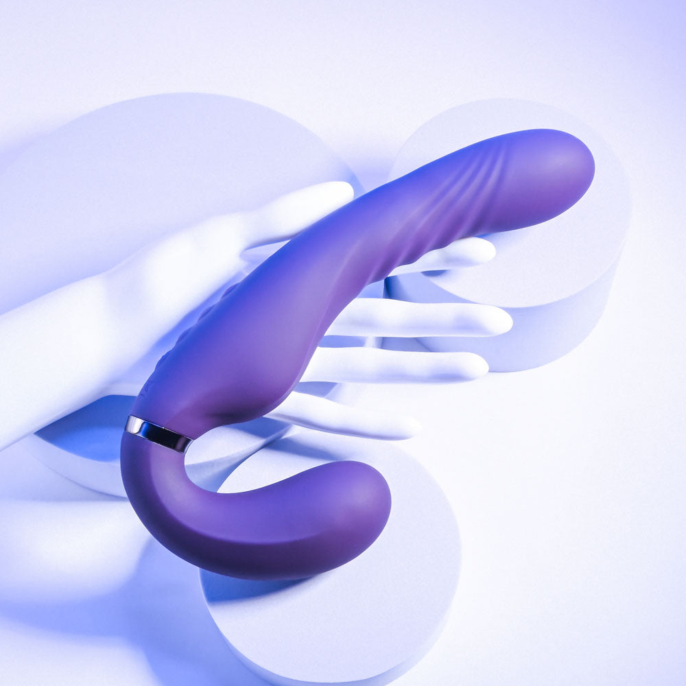 Evolved Share The Love Purple 22.9 Cm Usb Rechargeable Inflatable Strapless Strap On