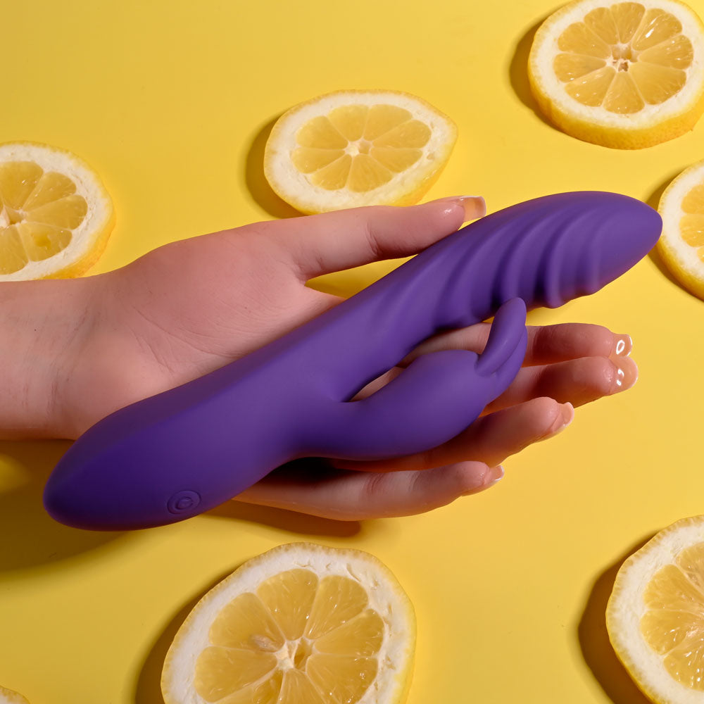 Evolved Wavy Rabbit Purple 20.6 Cm Usb Rechargeable Rabbit Vibrator
