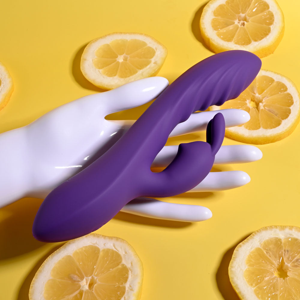 Evolved Wavy Rabbit Purple 20.6 Cm Usb Rechargeable Rabbit Vibrator