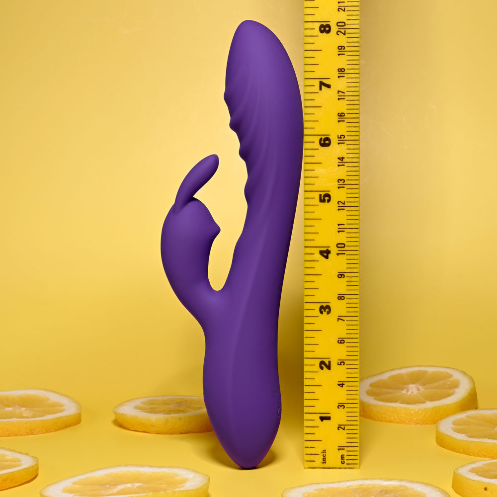 Evolved Wavy Rabbit Purple 20.6 Cm Usb Rechargeable Rabbit Vibrator