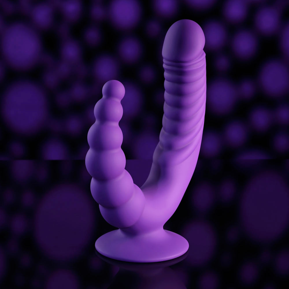 Evolved The Rider Purple Usb Rechargeable Double Ended Vibrator With Wireless Remote