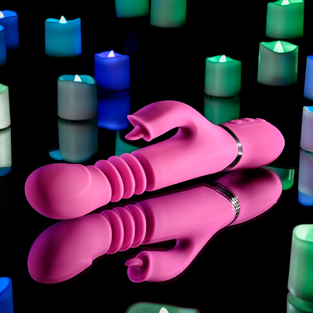 Evolved Pink Dragon Pink 24.2 Cm Usb Rechargeable Thrusting Rabbit Vibrator