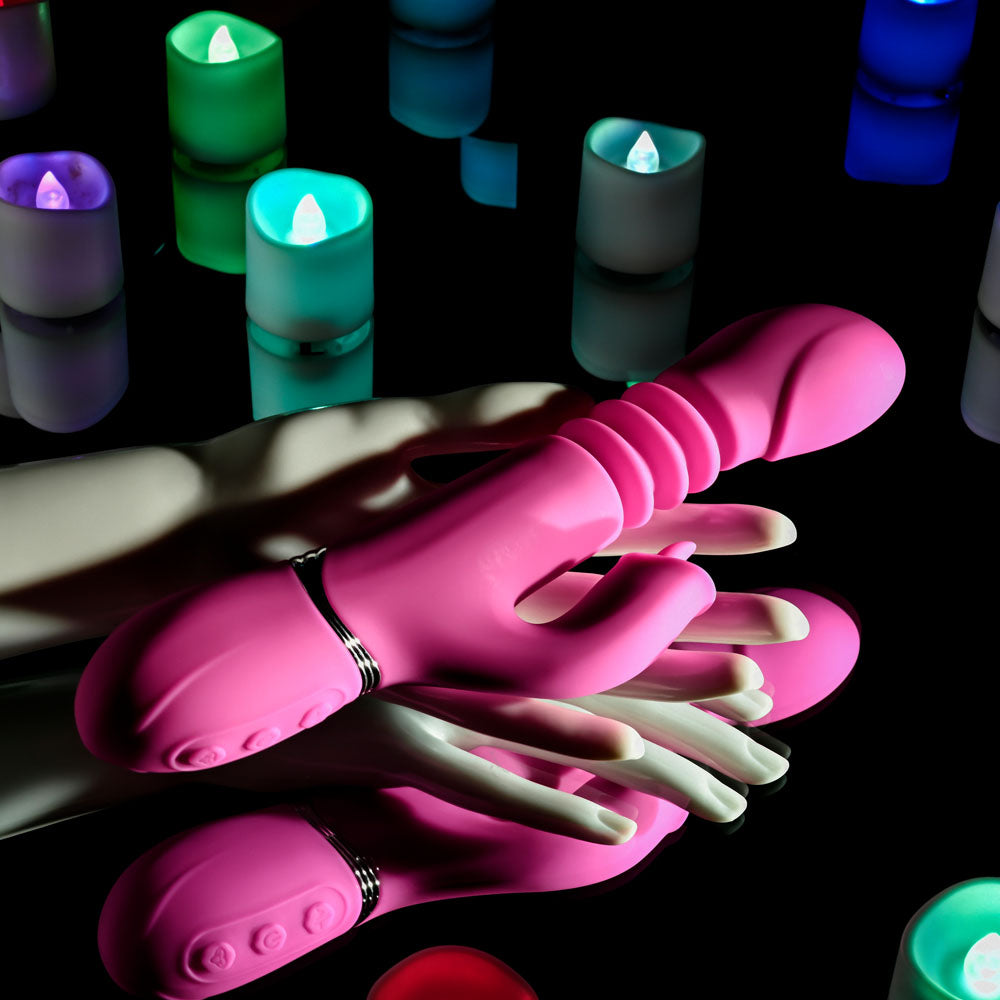 Evolved Pink Dragon Pink 24.2 Cm Usb Rechargeable Thrusting Rabbit Vibrator