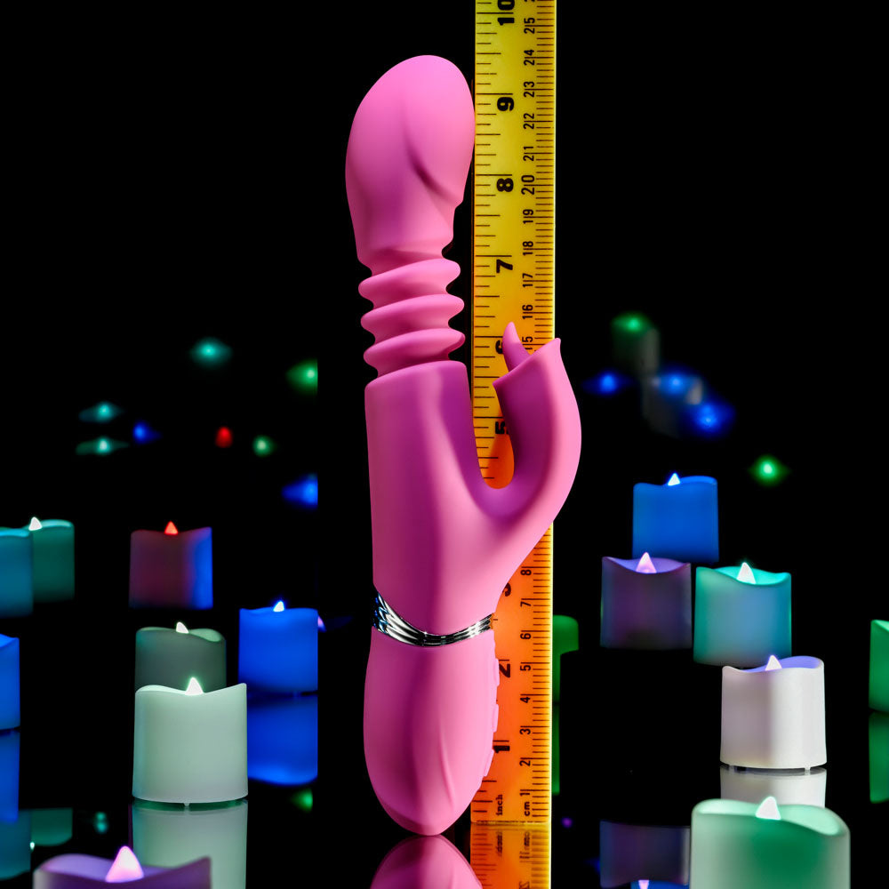 Evolved Pink Dragon Pink 24.2 Cm Usb Rechargeable Thrusting Rabbit Vibrator