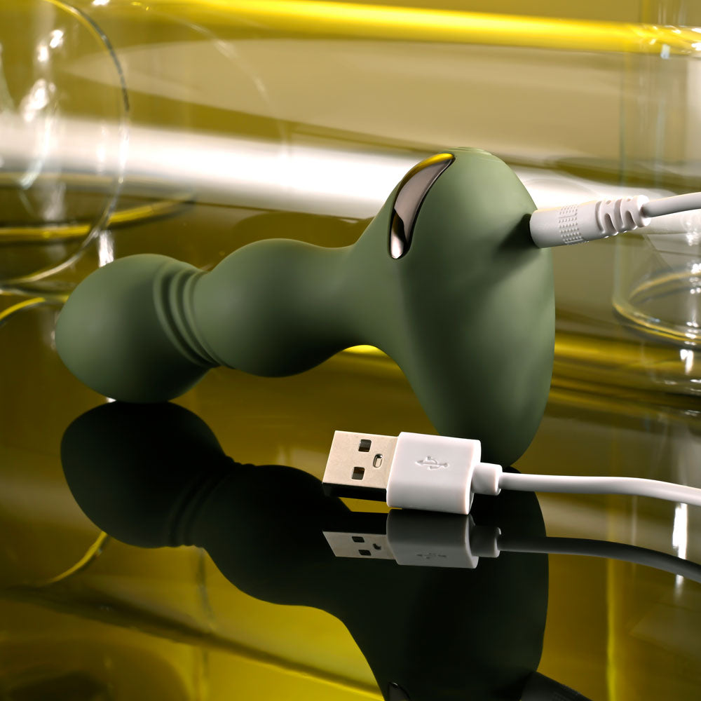 Evolved Lieutenant Green 12.2 Cm Usb Rechargeable Vibrating Butt Plug
