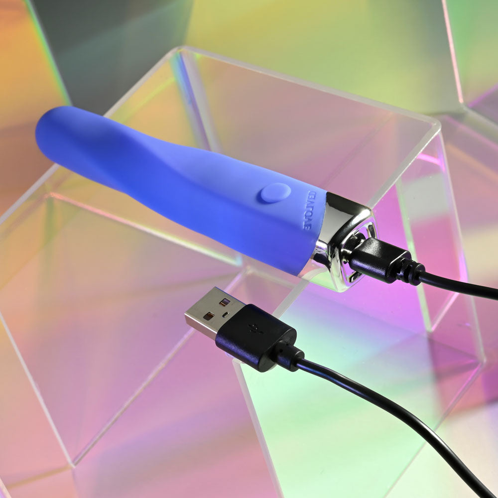 Evolved Twisted Temptation Blue 12 Cm Usb Rechargeable Bullet