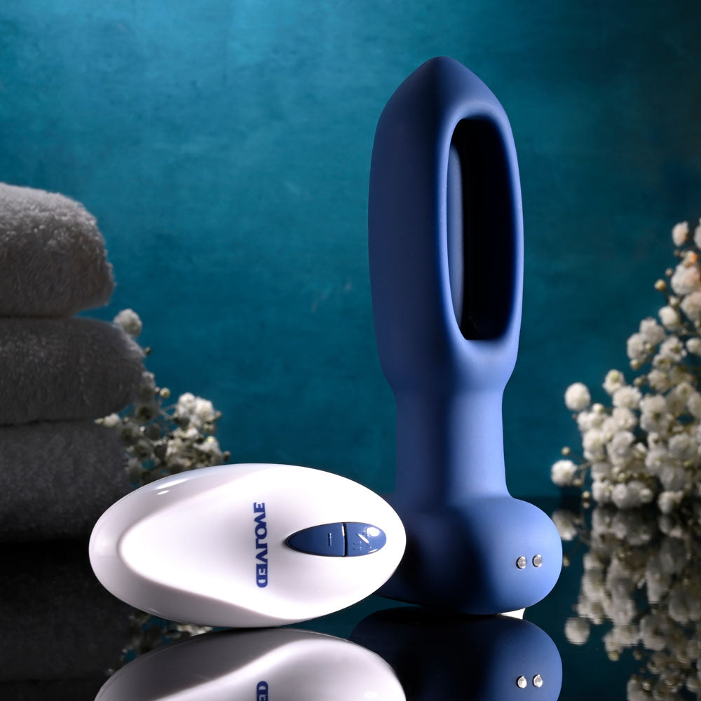 Evolved The Flapper Blue 14 Cm Usb Rechargeable Vibrating And Flapping Butt Plug With Remote